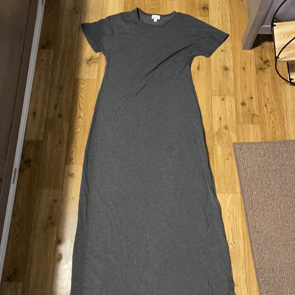 Lularoe xs gray maxi dress short sleeve